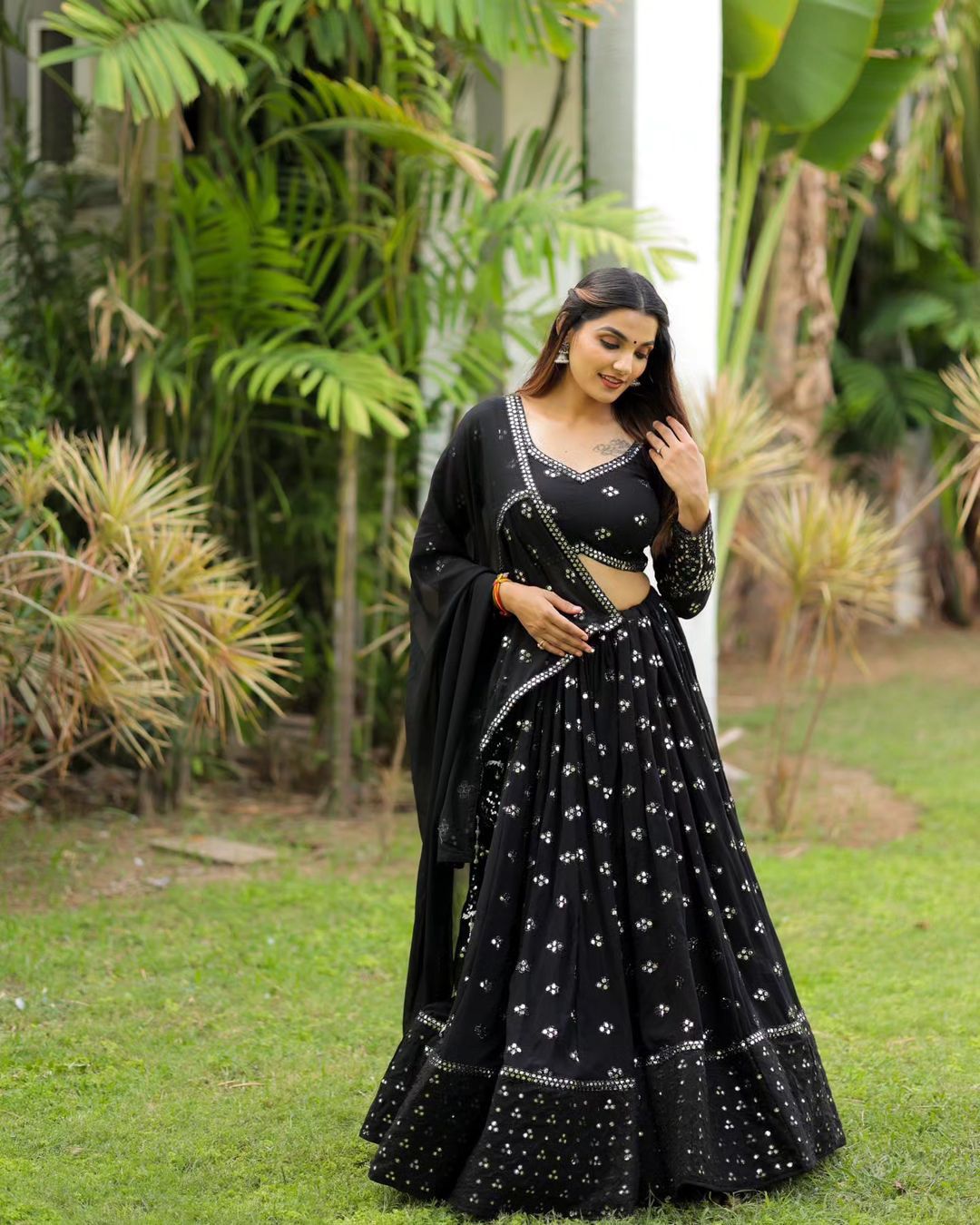 Glamourous Black Color Function Wear Lehenga Choli