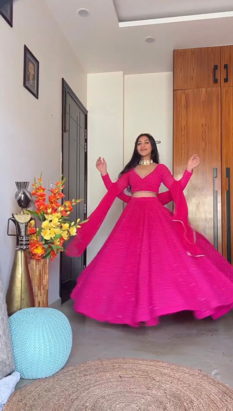 Festive Wear Sequence Work Pink Color Lehenga Choli