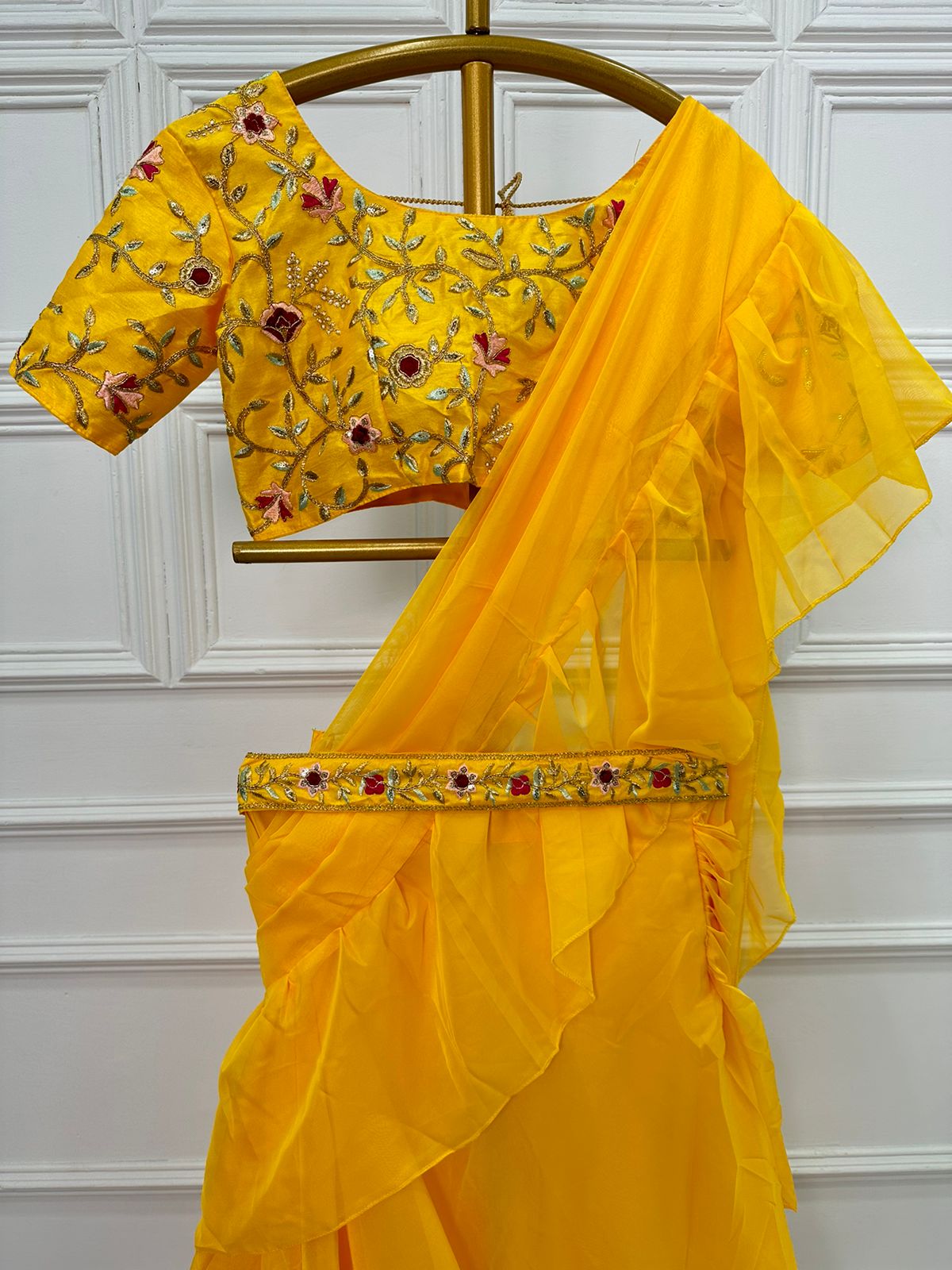 Green Yellow Lehenga Choli Chunri Designer Wedding Wear Lengha Indian  Bollywood | eBay
