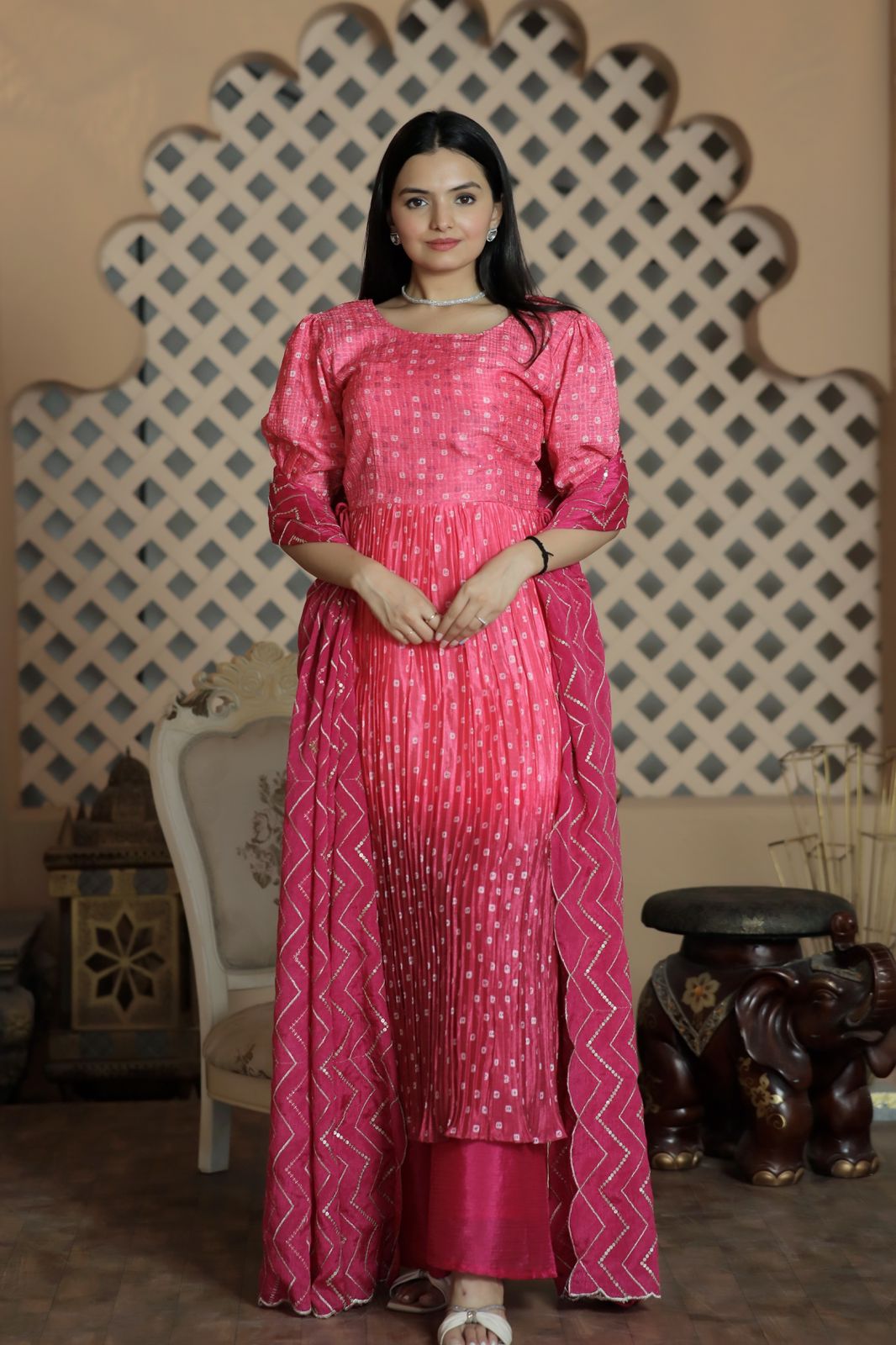 Awesome Digital Print Pink Color Sharara Suit