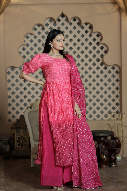 Awesome Digital Print Pink Color Sharara Suit