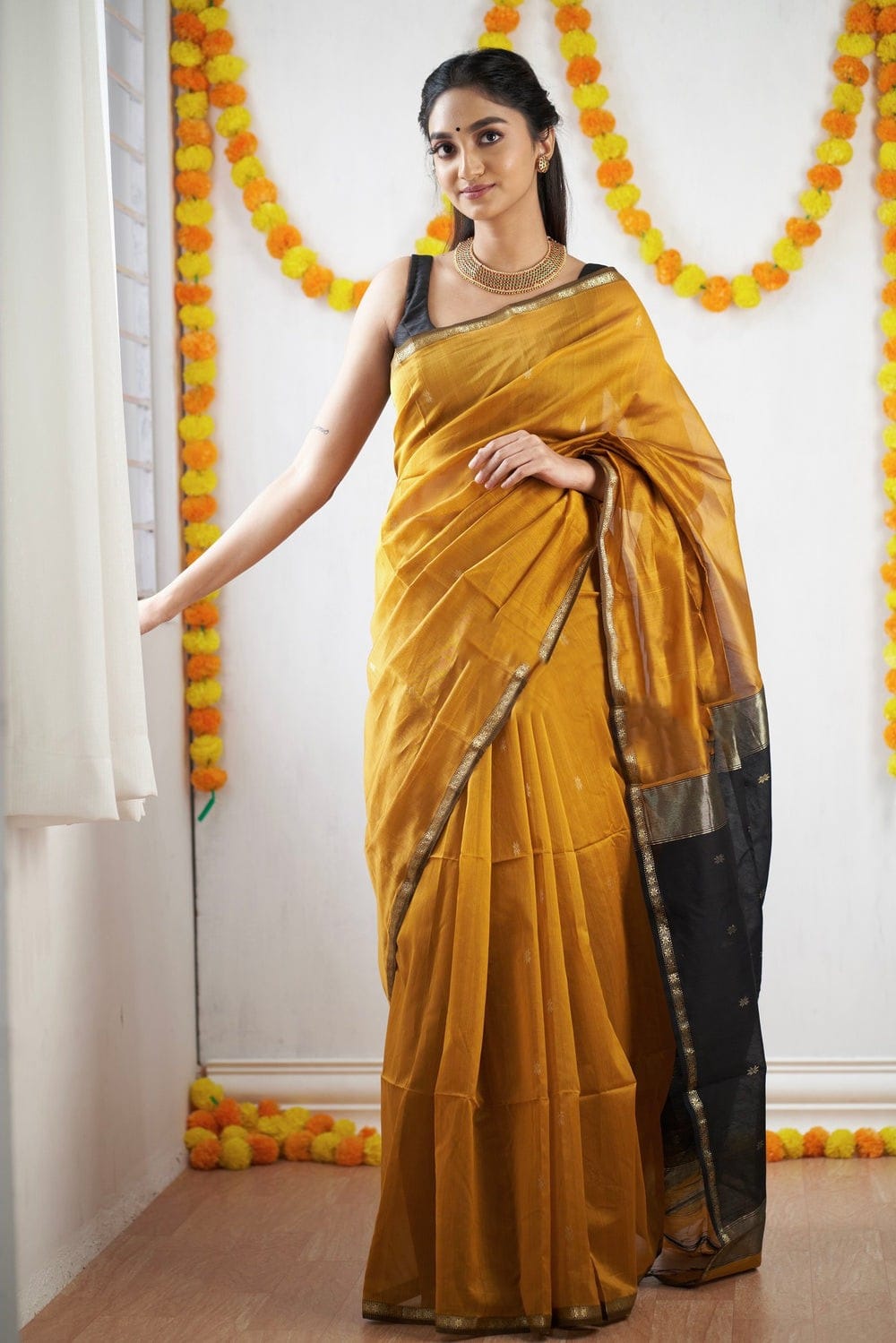 Beautiful Rich Pallu Yellow Color Saree