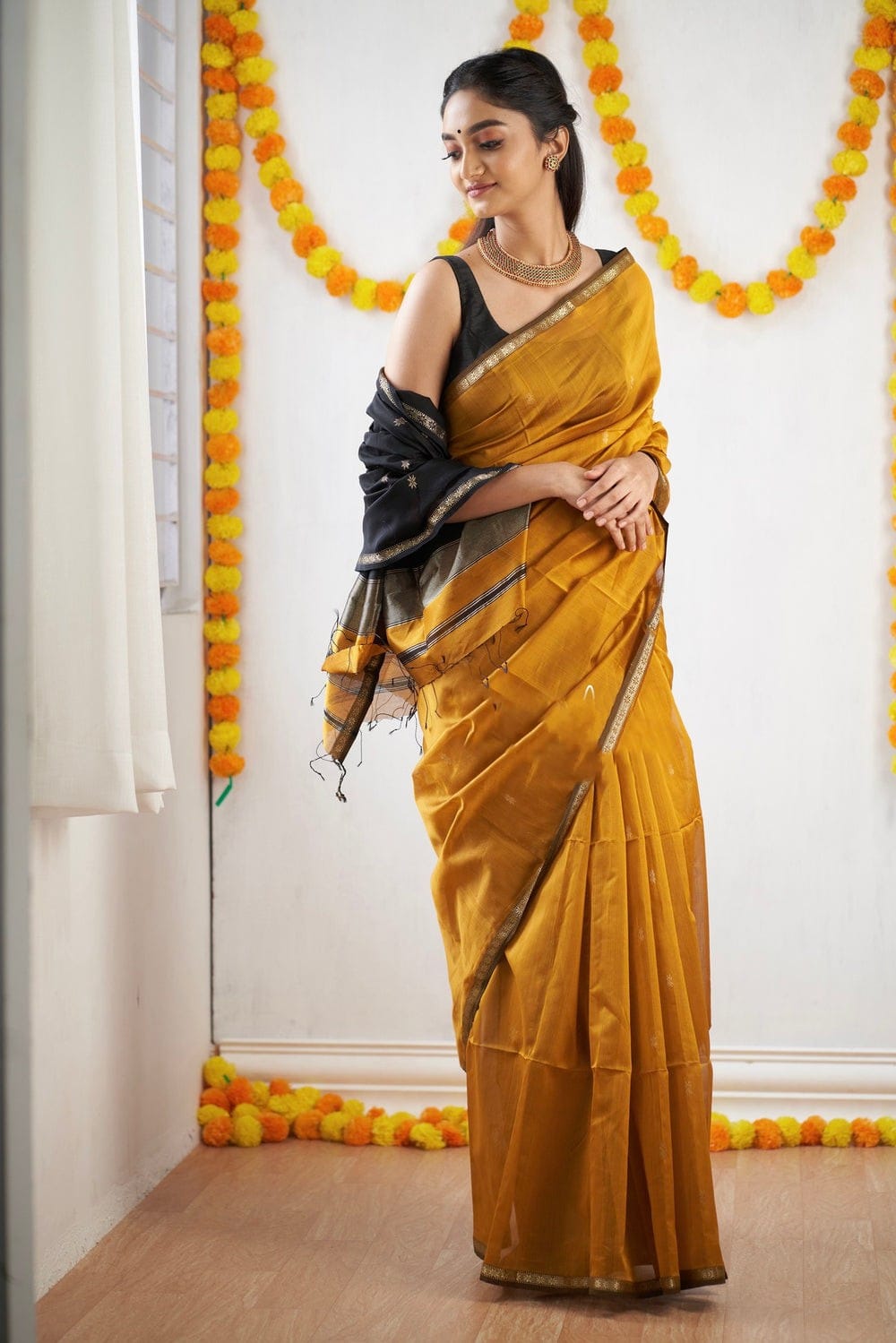 Beautiful Rich Pallu Yellow Color Saree