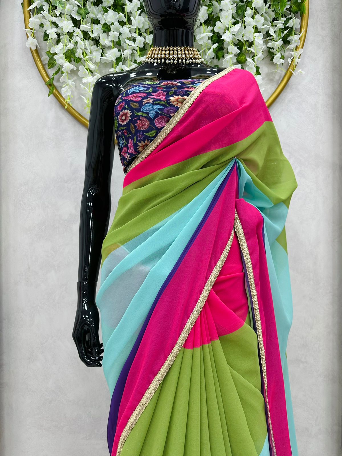 Latest Multi Color Bollywood Style Alia Saree