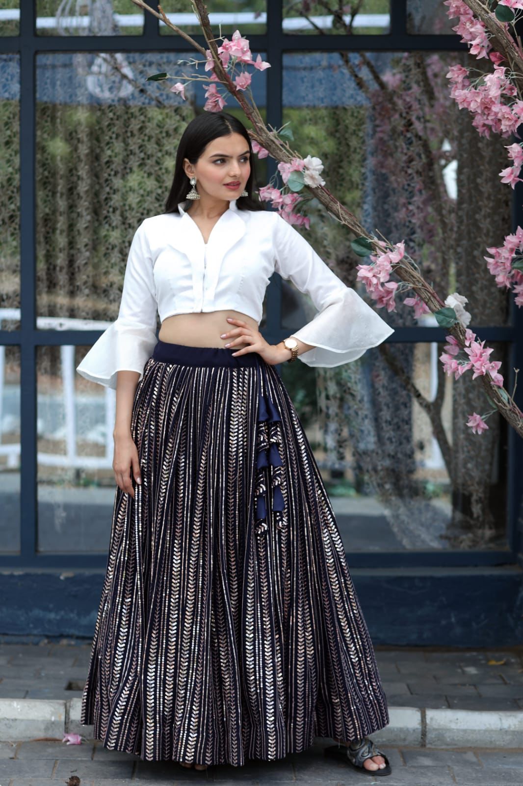 Trendy Full-Stitched Black Lehenga With Blouse