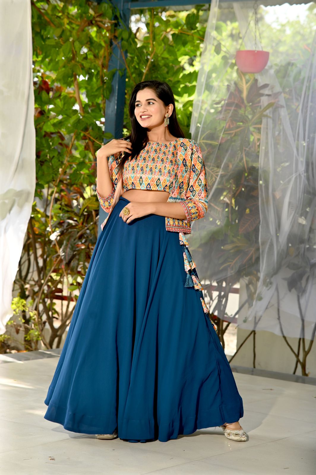 Blue Color Lehenga Choli With Digital Print Koti