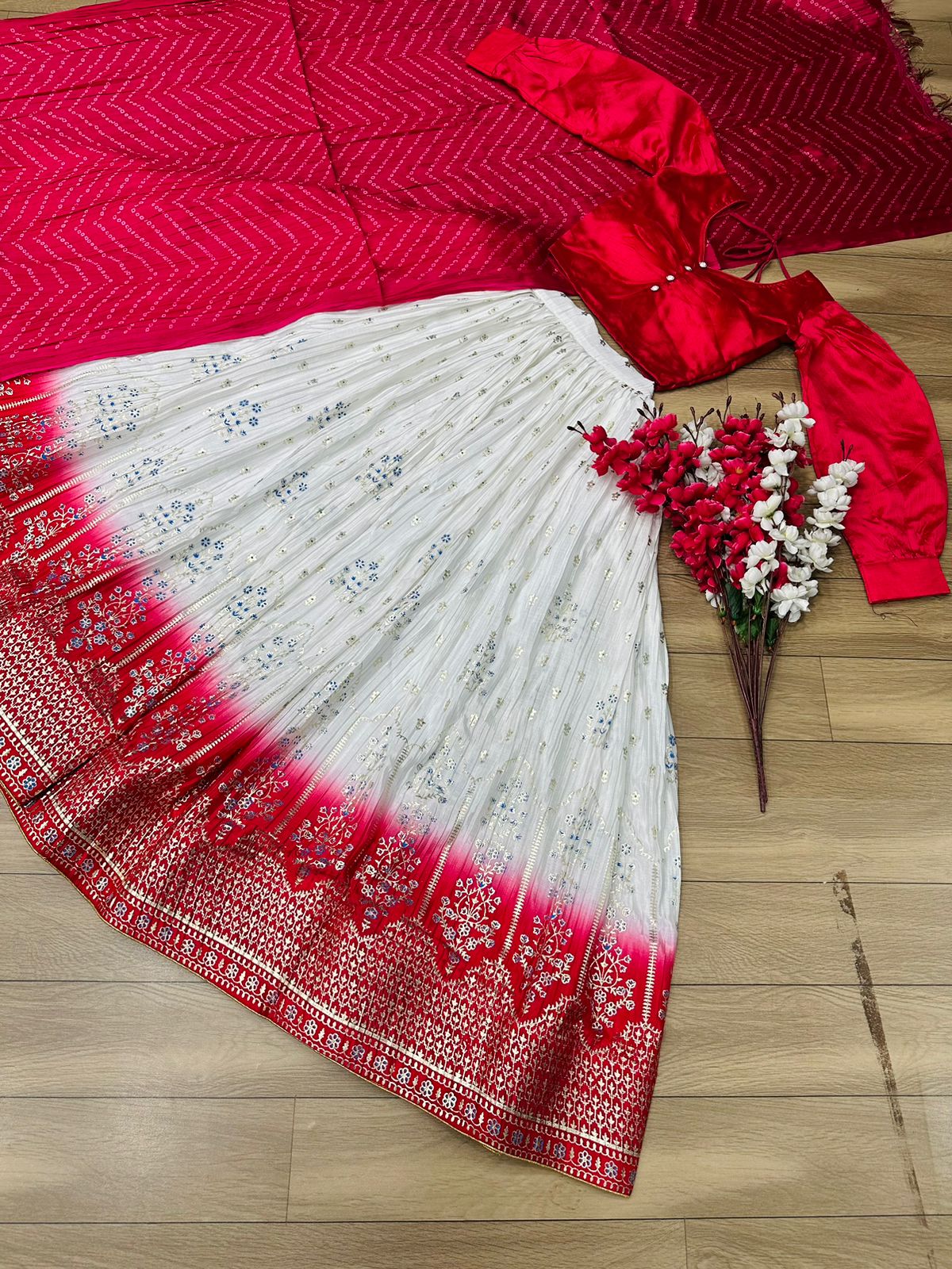 Function Wear Pink And White Stylish Work Lehenga Choli