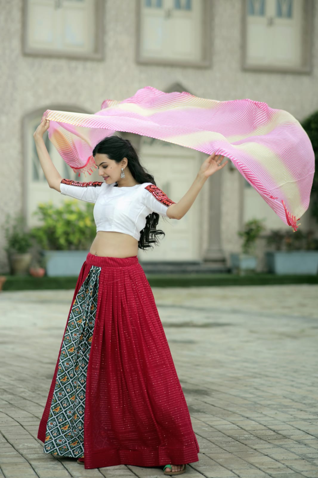 Wonderful Pink Lehenga Choli With Leheriya Print Dupatta