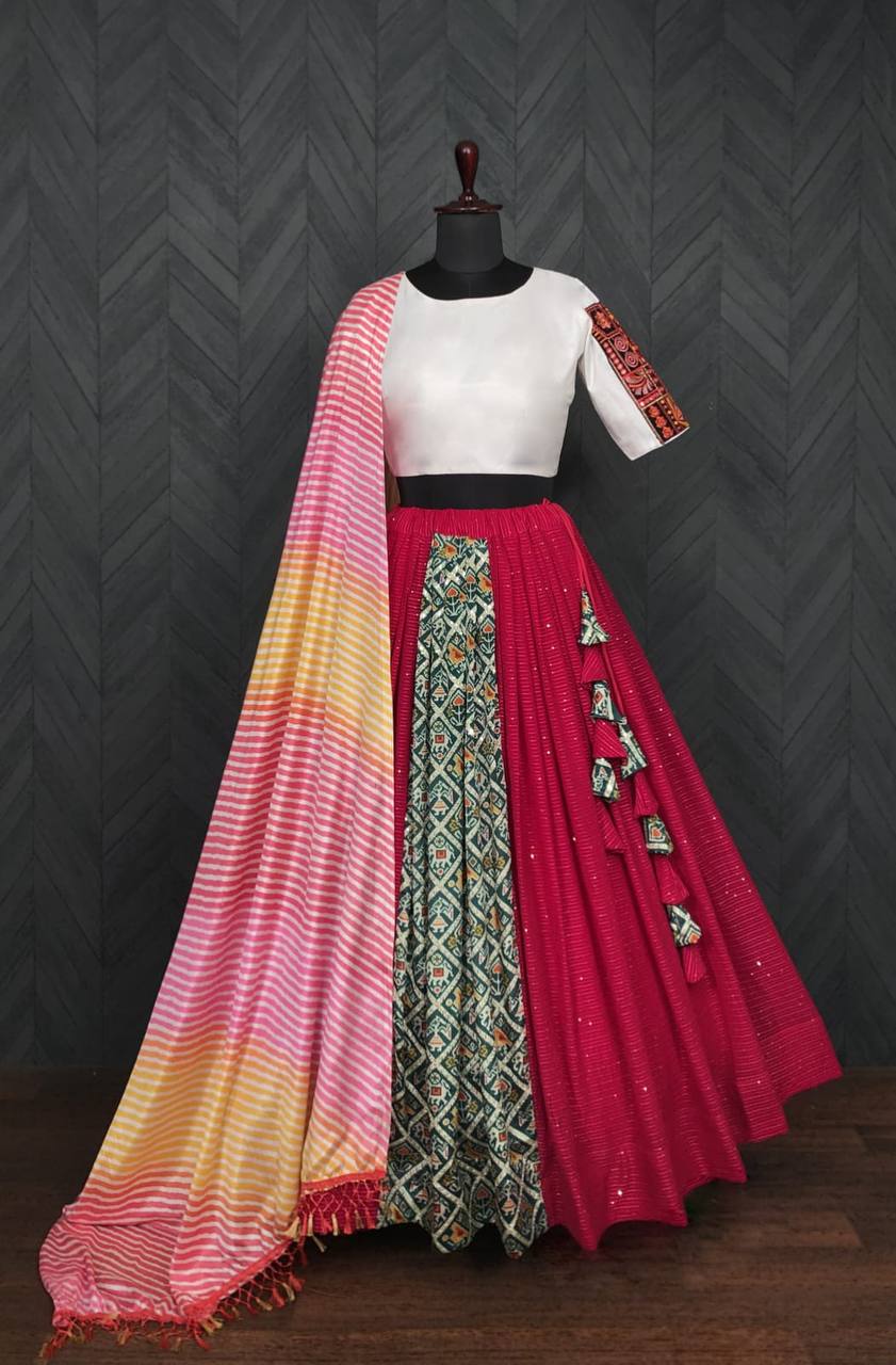 Wonderful Pink Lehenga Choli With Leheriya Print Dupatta