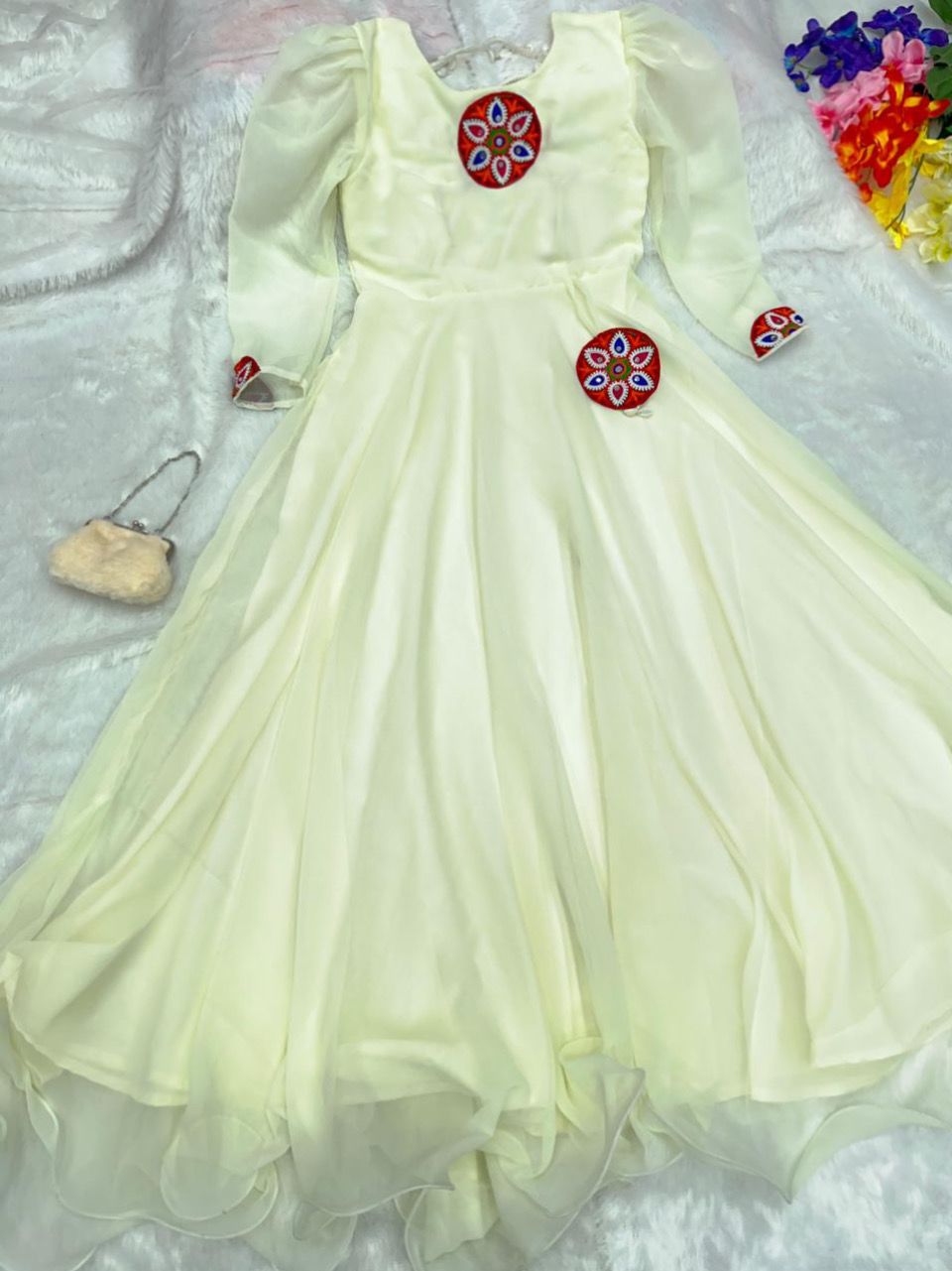 Trendy White Color Fully Stitched Anarkali Gown