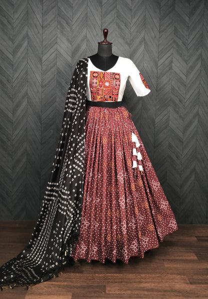 Navratri Special Maroon Multi Thread Work Lehenga Choli