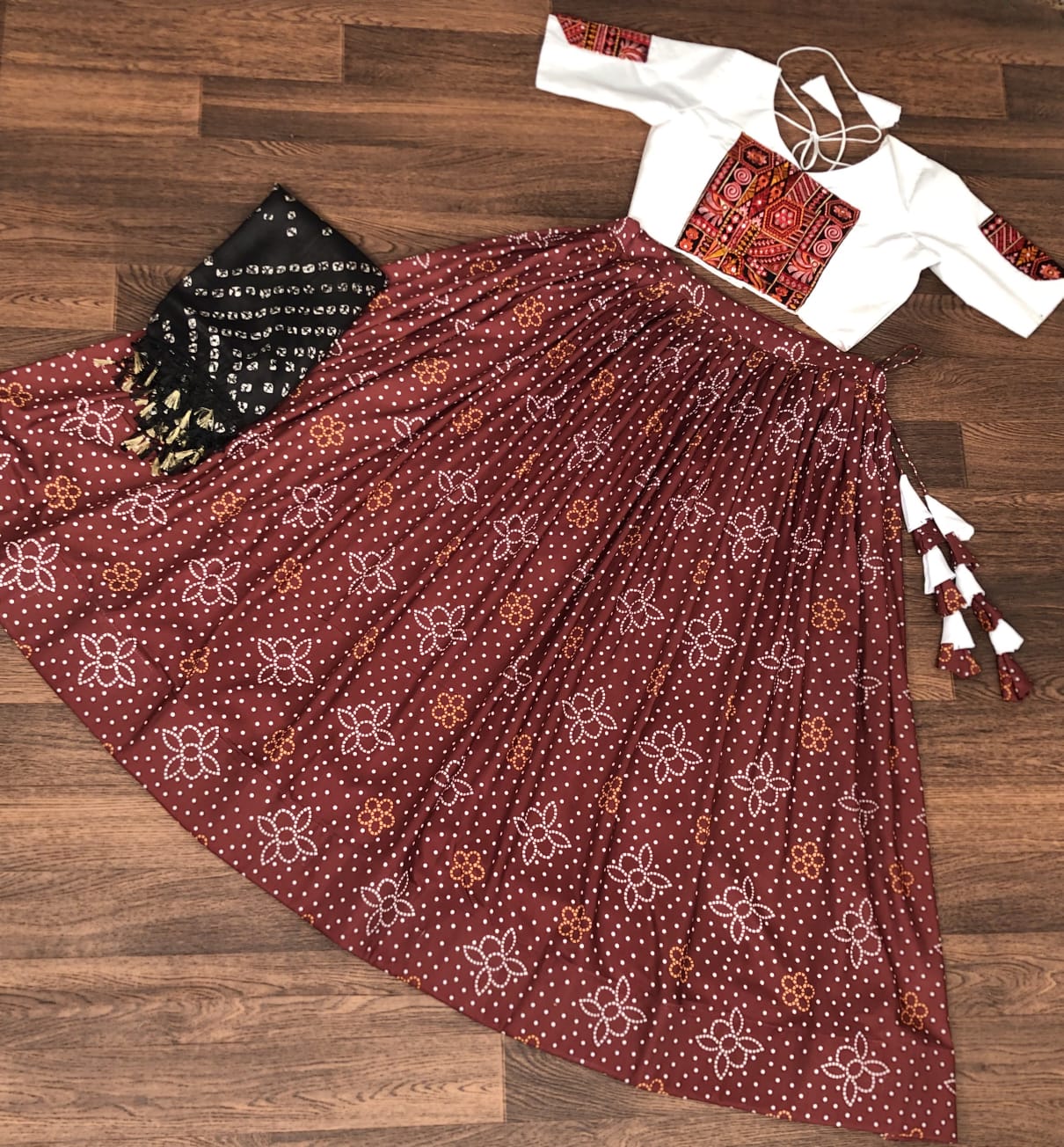 Navratri Special Maroon Multi Thread Work Lehenga Choli