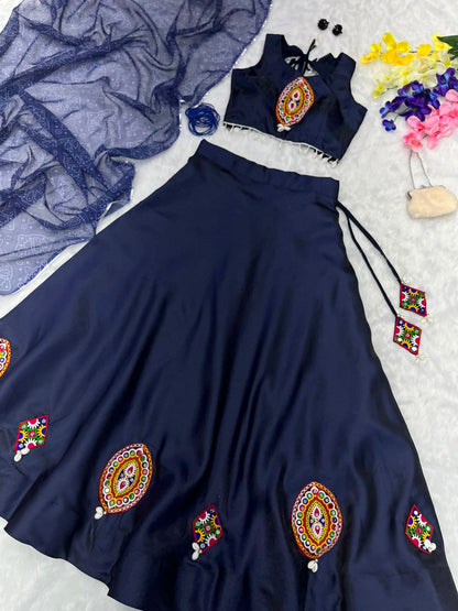 Function Wear Kodi work Navy Blue Color Lehenga Choli