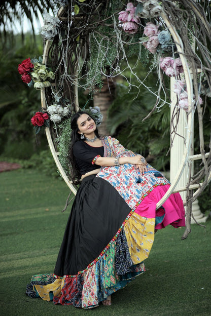 Gorgeous Black With Multi Digital Printed Lehenga Choli