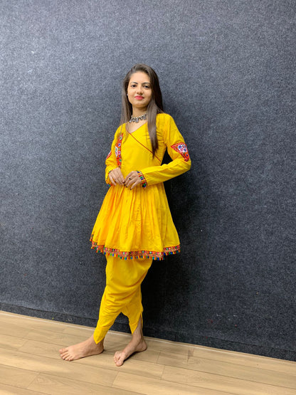 Yellow Color Navratri Special Dhoti With kediya