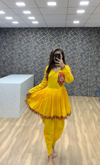 Yellow Color Navratri Special Dhoti With kediya