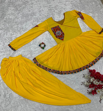 Yellow Color Navratri Special Dhoti With kediya