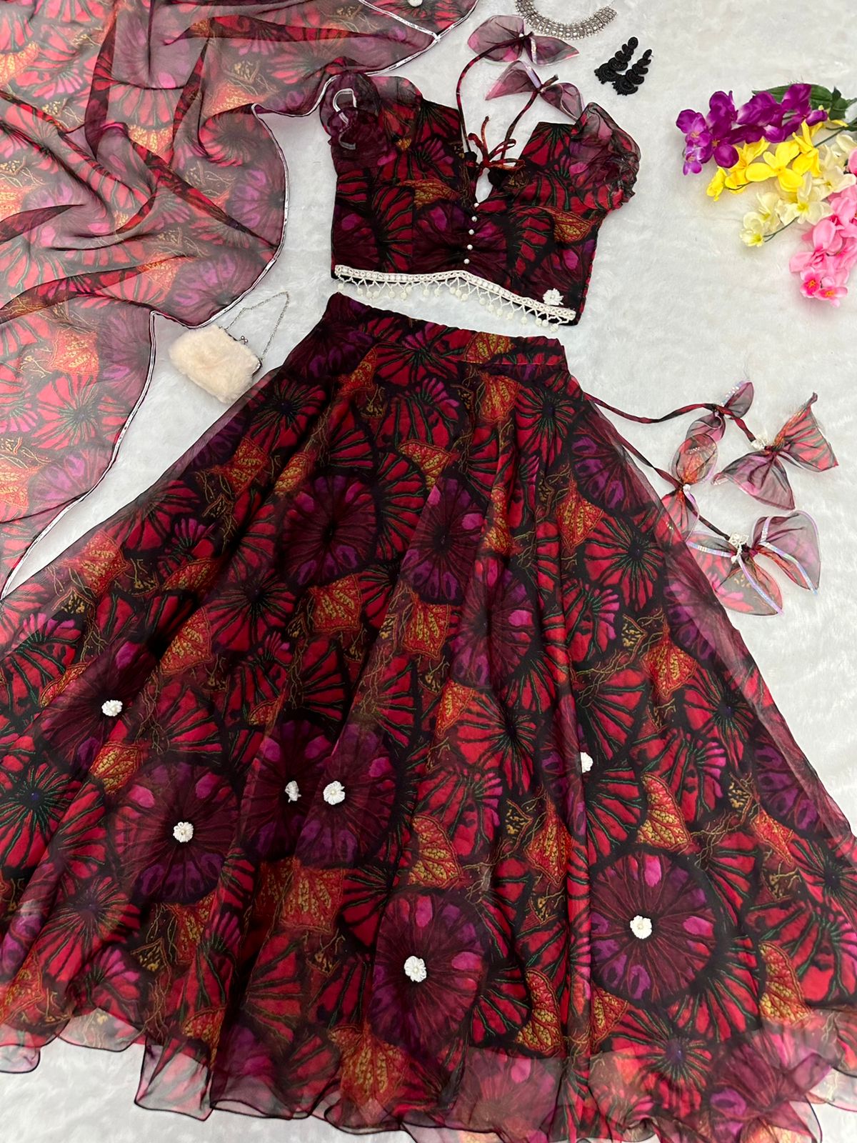 Buy Maroon Colored Designer Wedding Lehenga Choli – Cygnus Fashion