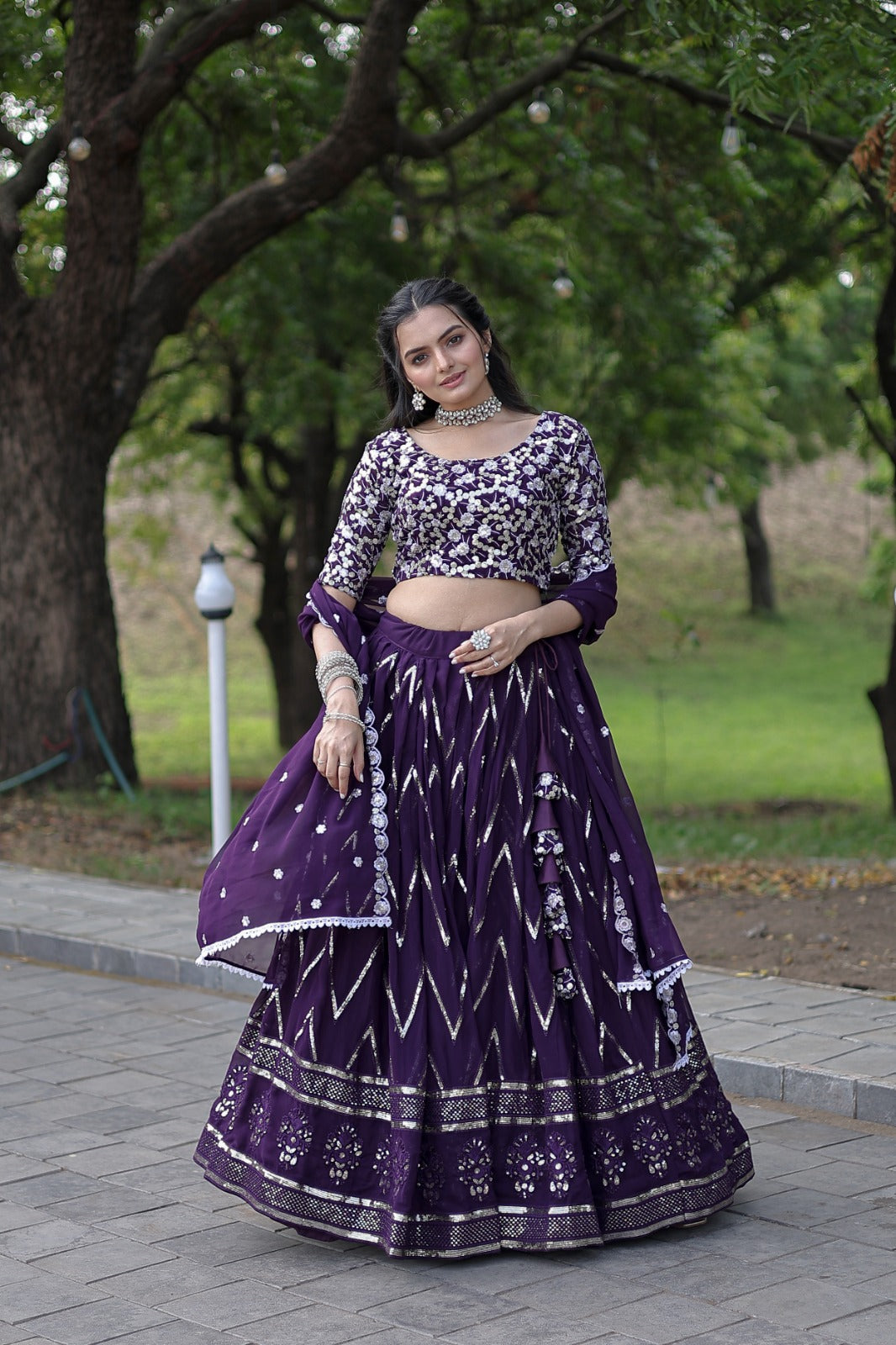 Beautiful Heavy Work Purple Color Designer Lehenga Choli