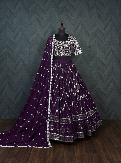 Beautiful Heavy Work Purple Color Designer Lehenga Choli