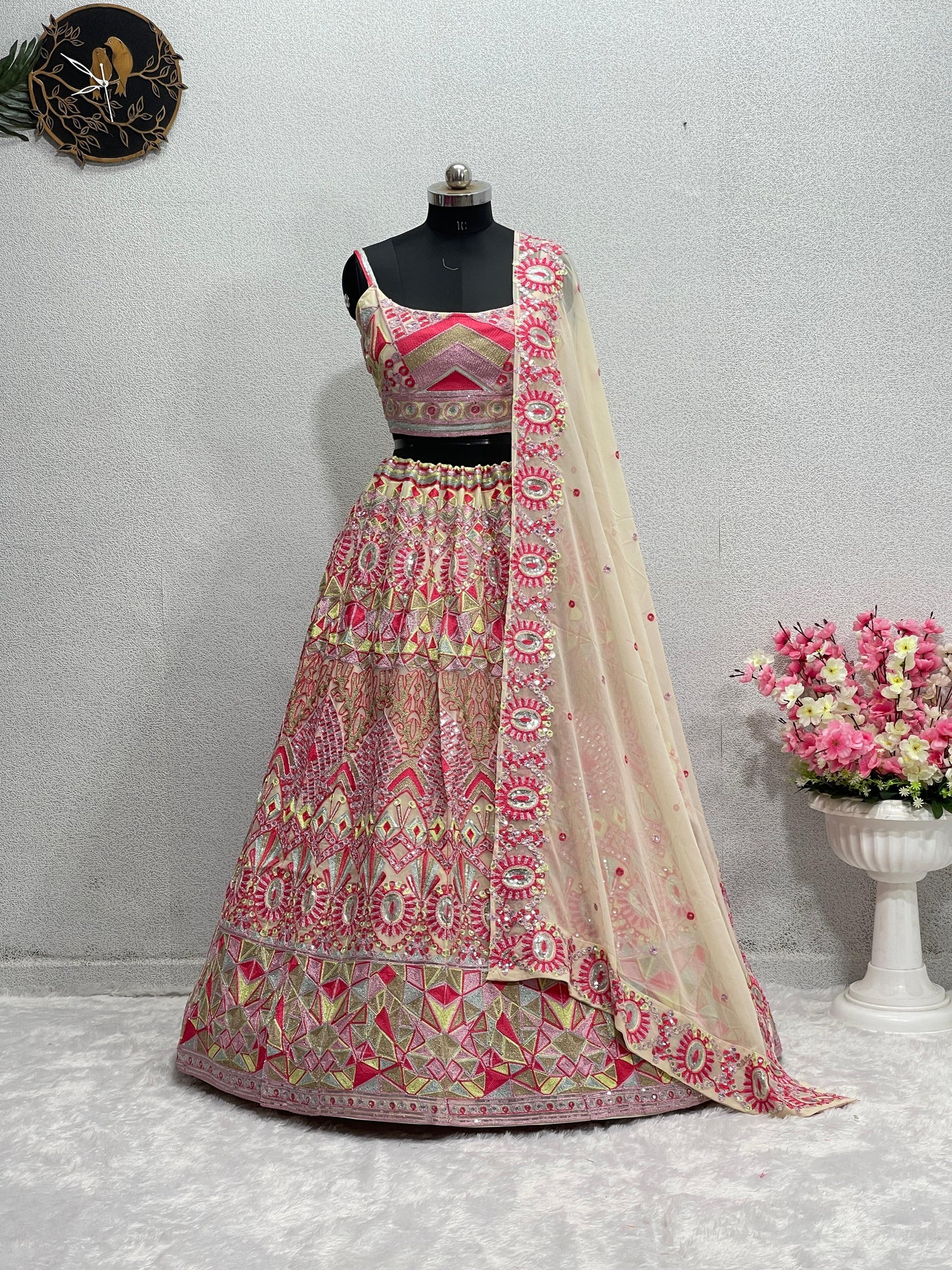 Heavy Multi Design Work Off White Color Designer Lehenga Choli