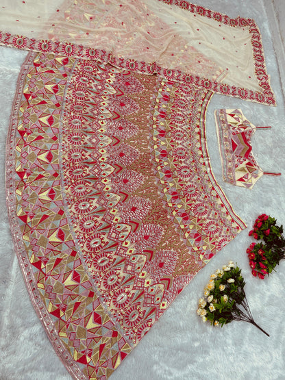 Heavy Multi Design Work Off White Color Designer Lehenga Choli