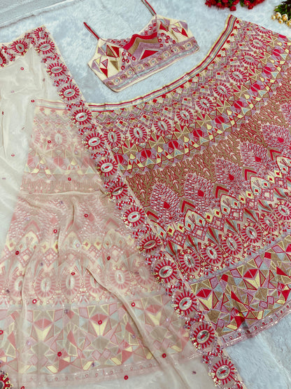 Heavy Multi Design Work Off White Color Designer Lehenga Choli