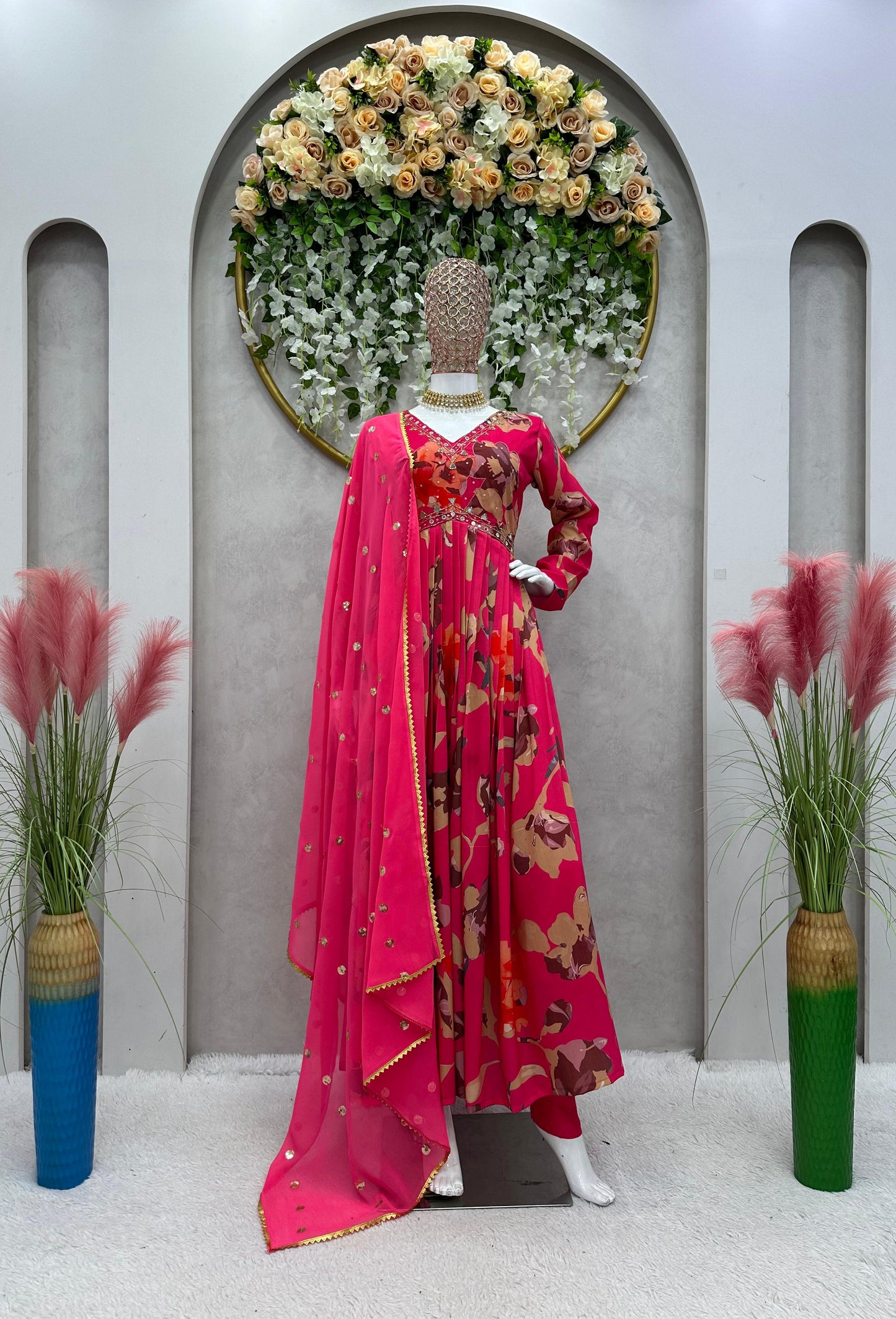 Fantastic Digital Print With Hand Work Pink Color Salwar Suit