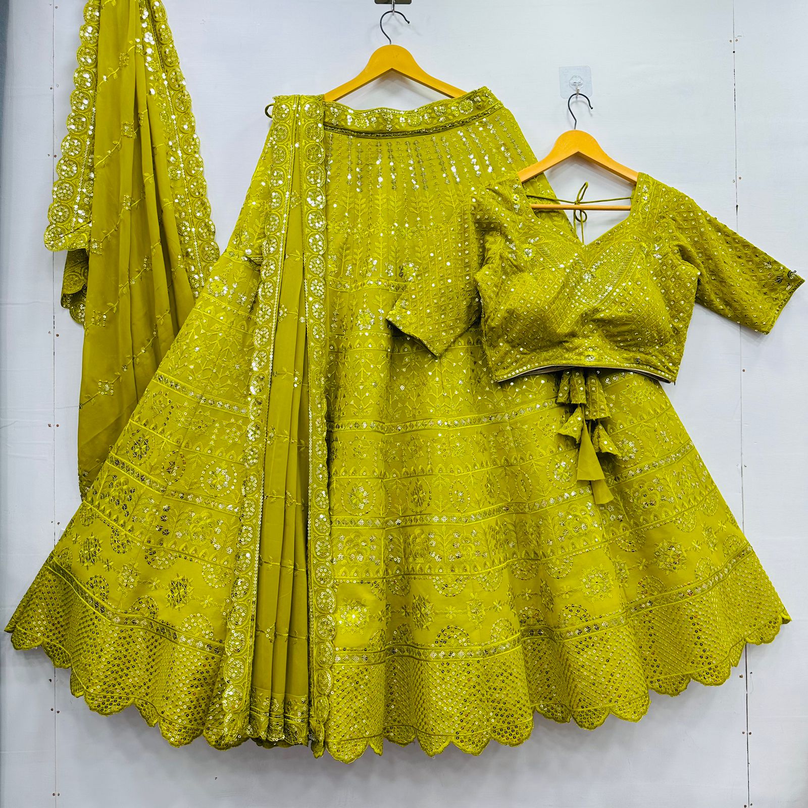 Photo of lemon yellow lehenga