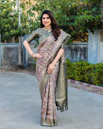 Soft Silk Stylish Green Color Banarasi Saree