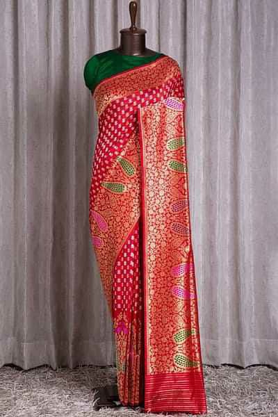 Superhit Red Color Soft Banarasi Silk Saree