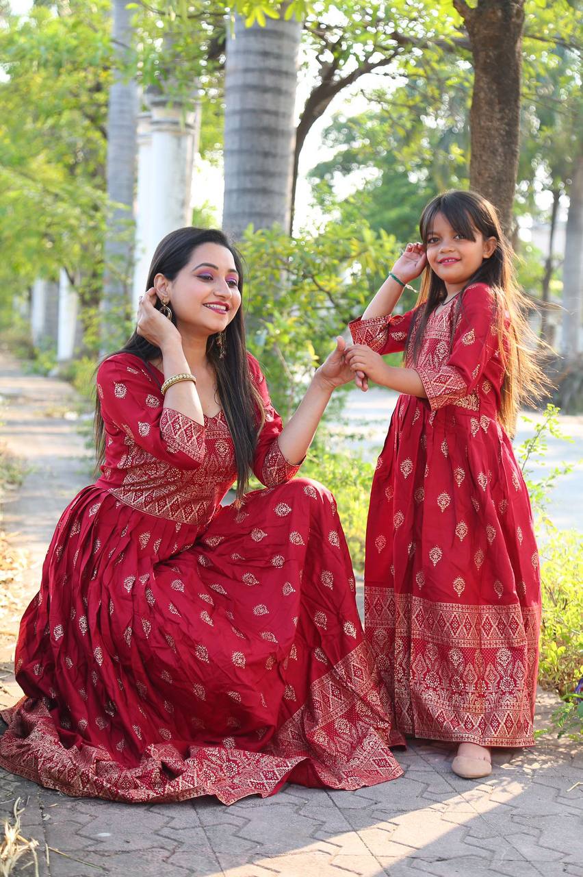 Mother and store daughter traditional dresses