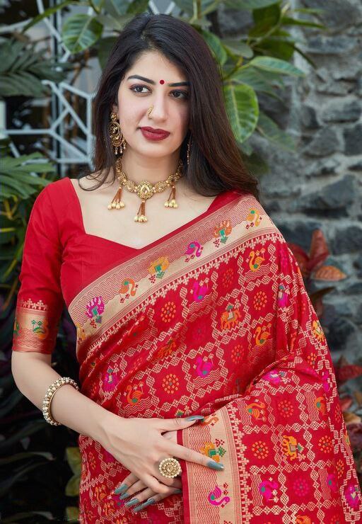 Red Color Wedding Wear Beautiful Saree