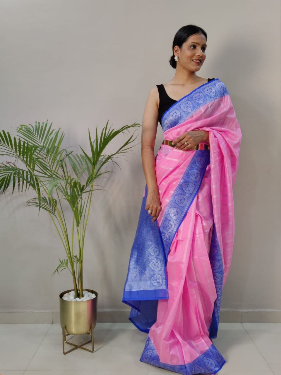 Festive Wear Pink Color Banarasi Saree