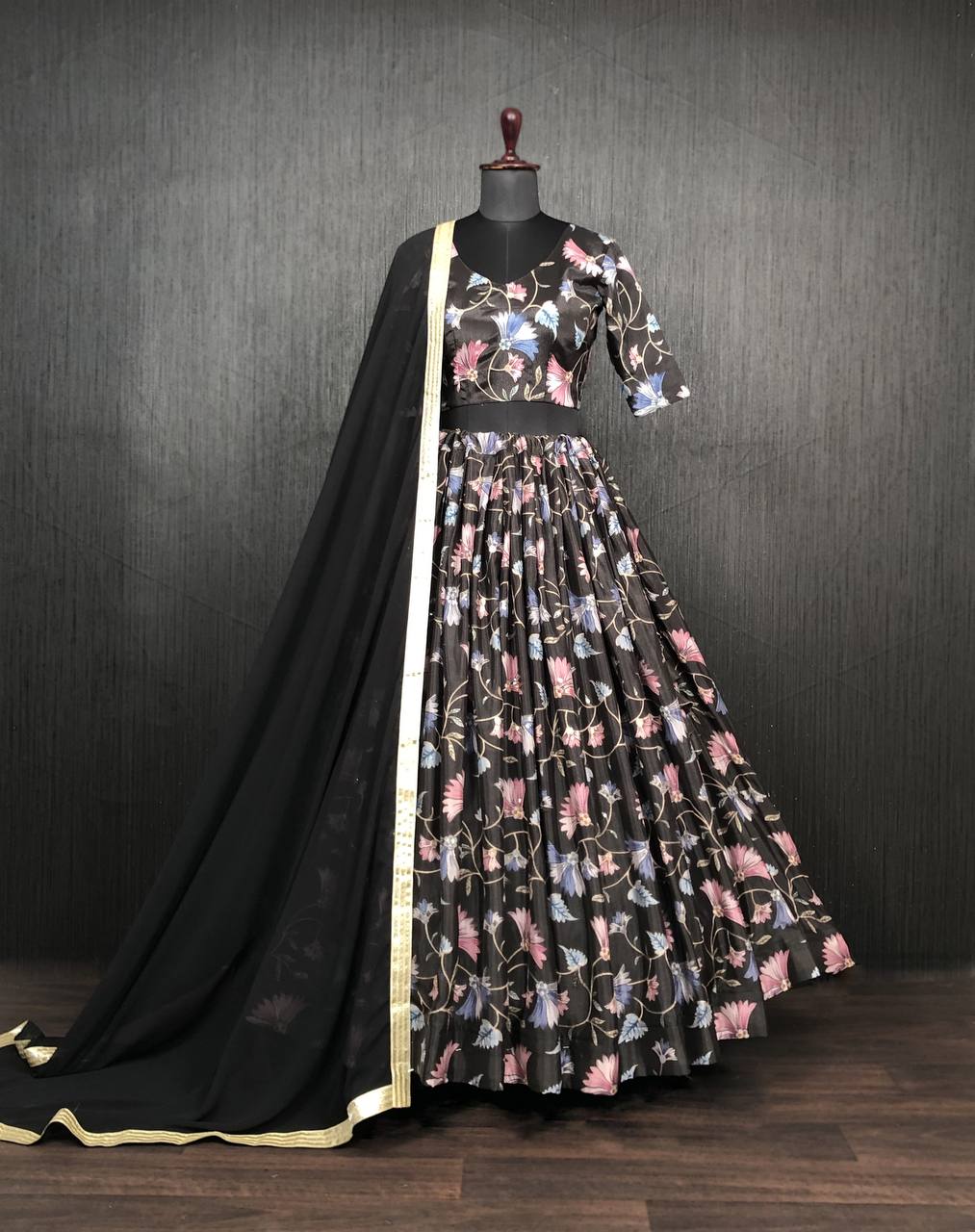 Wedding Wear Black Sequence Work Lehenga choli