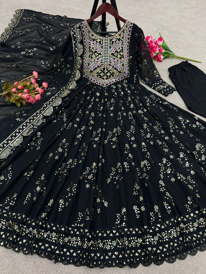 Black Color Sequence Work Marvelous Anarkali Gown