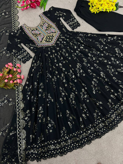 Black Color Sequence Work Marvelous Anarkali Gown