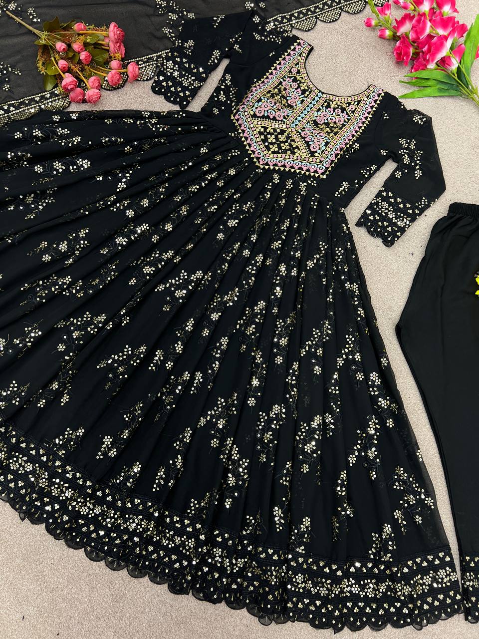 Black Color Sequence Work Marvelous Anarkali Gown